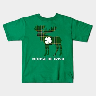 Moose Be Irish Funny St. Patrick's Day Shamrock Kids T-Shirt